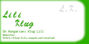 lili klug business card